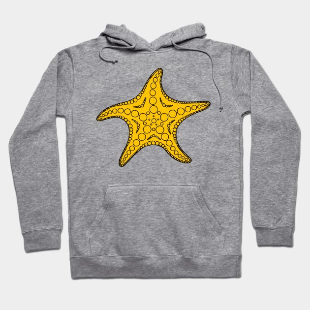 Starfish (black/yellow) Hoodie by calenbundalas